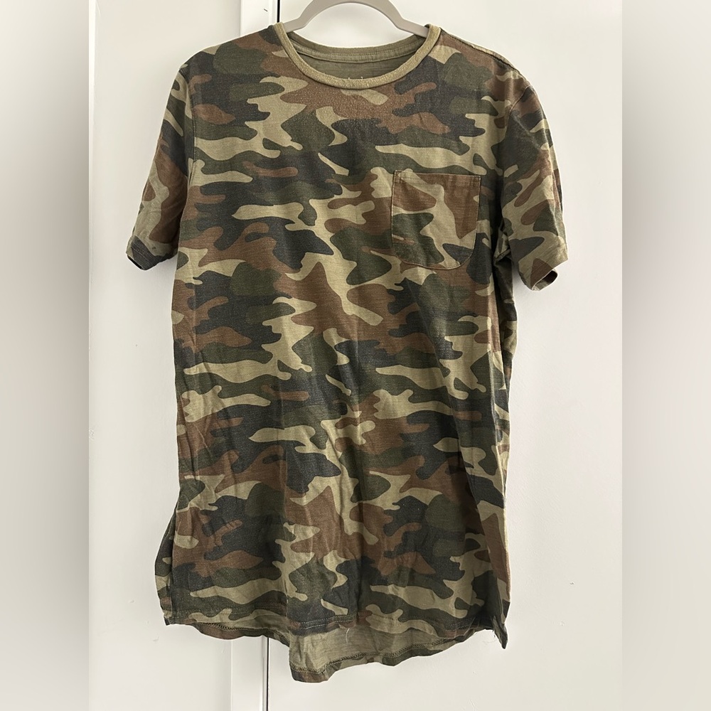 George Men's T-Shirt M  Multicolor Camouflage Crew Neck Short Sleeve T-Shirt